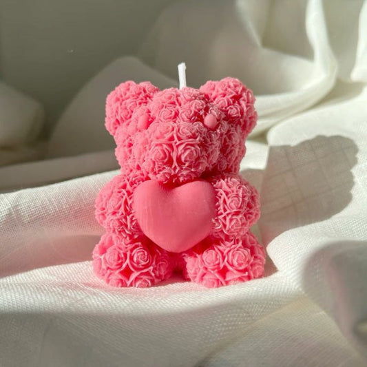 Mini Rose Teddy Candle