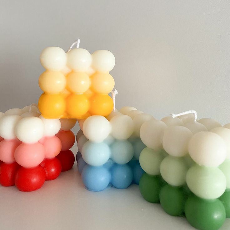 Three Color Bubble Candle