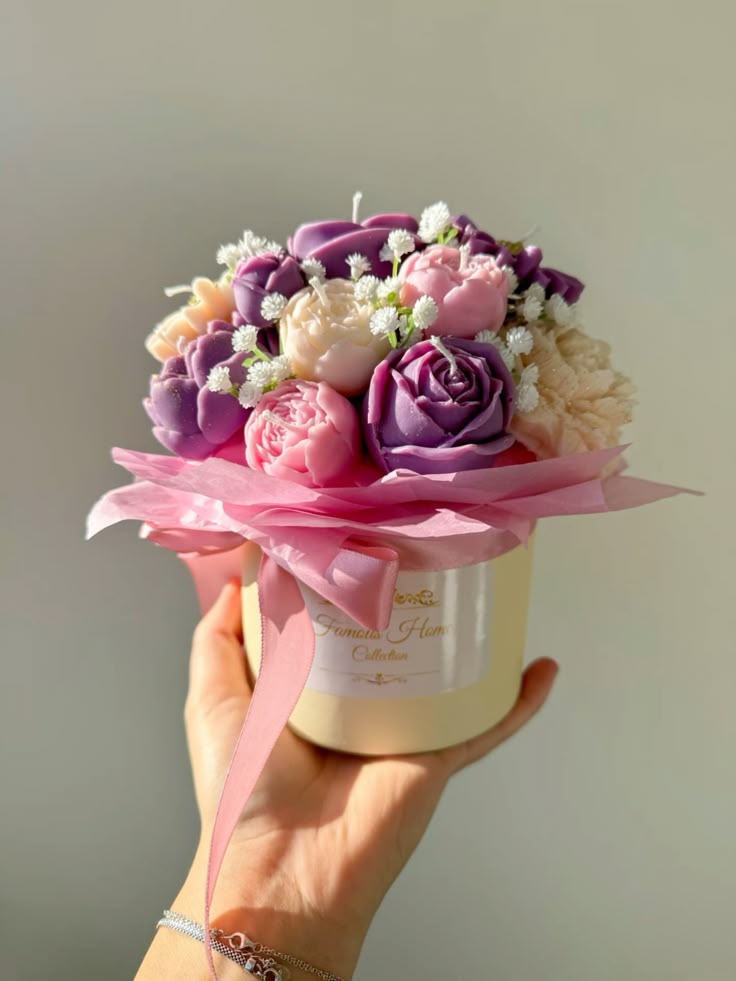 Petal Glow scented candle bouquet