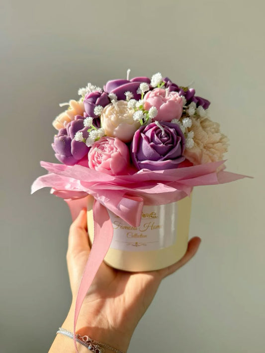 Petal Glow scented candle bouquet
